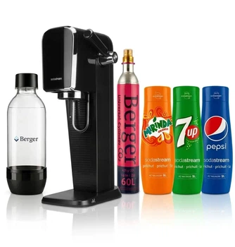 Набор для газирования воды SodaStream Art 1 бутылки 1 баллоны 3 сиропа 1 л Черный (SDS-ART-BK-1B-1QC-3S)
