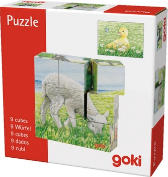 Klocki drewniane puzzle Goki Farma (5299470)