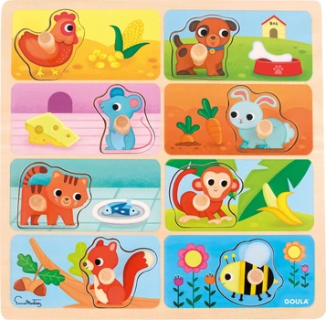 Puzzle drewniane z uchwytami Jumbo Goula Moje ulubione jedzenie 8 elementów (2051805)