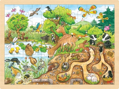 Puzzle drewniane Goki Przyroda 96 elementów (5210512)