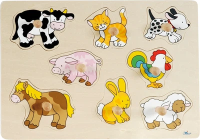 Puzzle drewniane z uchwytami Goki Zwierzęta (5210261)