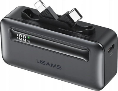 Powerbank Usams XB‑Series CD233 4500 mAh PD 20W z kablem USB‑C/Lightning Silver (6958444994864)