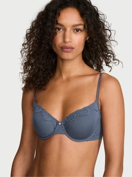 Бюстгальтер с косточками хлопковый Victoria's Secret 542683472 38C Синий (1163275439)