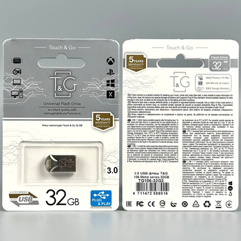 USB флешка 32Gb USB3.0 Металлический накопитель T&G 106 Серый