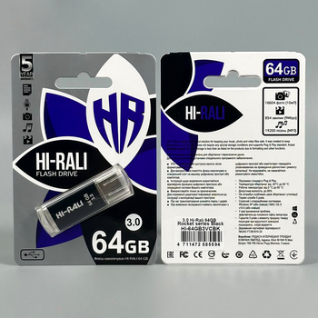 USB флешка 64Гб USB 3.0 высокоскоростная Hi-Rali Rocket