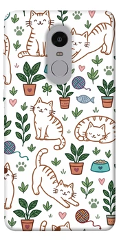 Чехол для Xiaomi Redmi Note 4X с принтом Cats pattern
