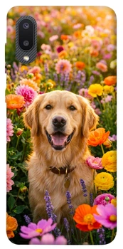 Чехол для Galaxy A02 с принтом Flowery labrador