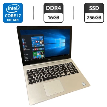 Ноутбук Dell Inspiron 5570 / 15.6" (1920x1080) IPS / Intel Core i7-8550U (4 (8) ядра по 1.8 - 4.0 GHz) / 16 GB DDR4 / 256 GB SSD / Intel UHD Graphics 620 / WebCam / DVD-ROM б/у