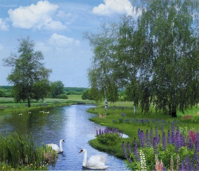 Фотообои Утренняя зорька бумага ArtDecor 242x201 см
