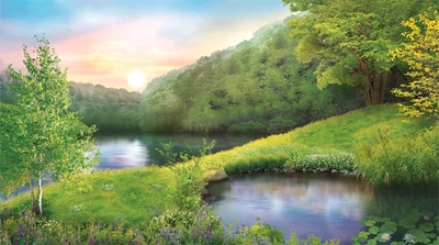 Фотообои Лесная прохлада бумага Ника 350x196 см