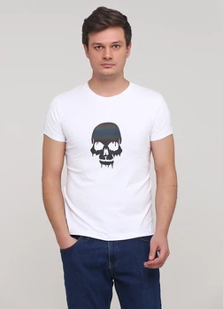 Футболка "Only Man" (95-TSH-3-02-white/skull-M)