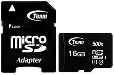 Team MicroSDHC 16GB Class 10 UHS-1 (U1) + SD-адаптер (TUSDH16GCL10U03)