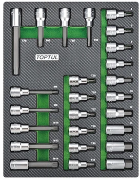 Набор бит впресованных в головку Toptul 1/2" 25 предметов (GEB2501)