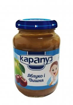 Пюре Карапуз Яблоко и вишня, 200 г (093870)