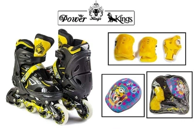 Комплект роликовые коньки Power Kings Yellow 29-33