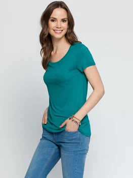 Футболка LC Waikiki S Бірюзова (LCW Woman -1008-0)
