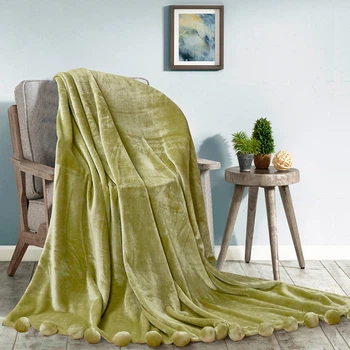 Плед Love You Помпон Зелений 200x220 (4820000181164)