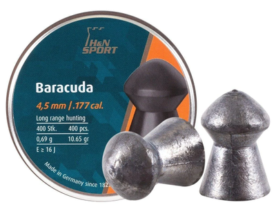 Свинцовые пули H&N Baracuda 4,5 мм 0,69 г 400 шт/уп (1453.02.70)