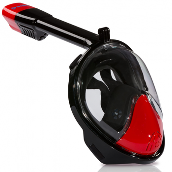 Маска для плавання Seagard Easy Breath II L/XL Чорно-червона панорамна з кріпленням для камери