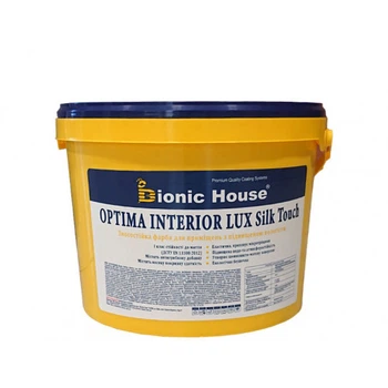 Краска интерьерная Bionic House Optima Interior Lux silk touch устойчивая к частому мытью белая шелковисто-матовая