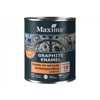 Эмаль антикоррозийная по металлу 3 в 1 Maxima графитная, черная