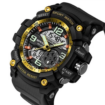 Наручний годинник AlexMosh чоловічі Sanda Black-Gold (23269)