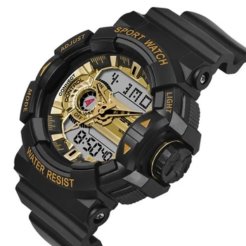 Наручний годинник AlexMosh чоловічі Sanda Black-Gold (89304)