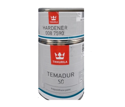 Эмаль полиуретановая TIKKURILA TEMADUR 50 износостойкая, TСL-транспарентная, 0,75 + 0,15л