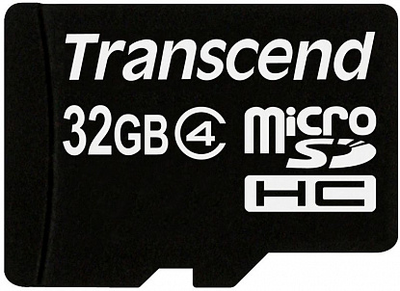 Карта памяти Transcend microSDHC class 4 SD adapter 32Gb Black