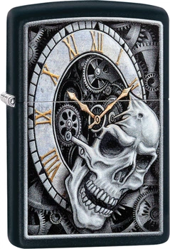 Запальничка Zippo 218 Skull Clock Design Чорна (Zippo 29854)