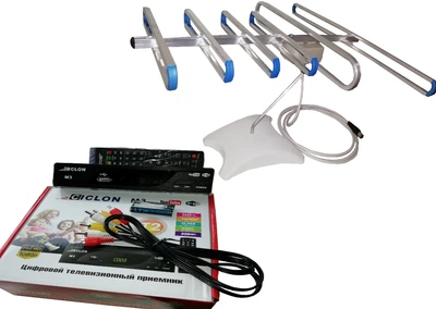 Комплект Т2(DVB-T2 CICLON M3+SUPERАнтенна комнатная для Т2 с TV-кабелем)