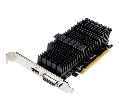 Видеокарта GeForce GT710 Gigabyte 2Gb DDR5 64bit DVI/HDMI 954/5010MHz Silent Low Profile GVN710D5SL2GL