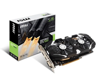 Видеокарта GeForce GTX1060 OC MSI 3Gb DDR5 192bit DVI/HDMI/DP 1759/8008 MHz 6pin GTX 1060 3GT OC