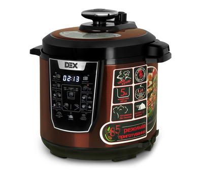 Мультиварка Dex DPC 61 Bronze 1000W мультиваркаскороварка об'єм чаші 5 л 17 програм антипригарне покриття