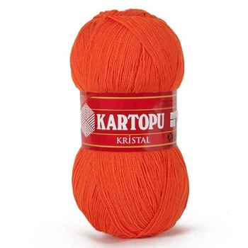 Турецкая пряжа для вязания Kartopu- kristal (кристалл)- 210 оранж