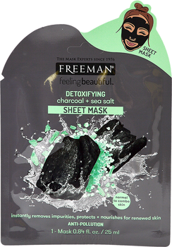Тканевая маска для лица детокс Freeman Уголь и Морская соль 25 мл (072151484275)