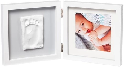 Набор для создания отпечатка ручки и ножки малыша Baby Art Двойная рамка квадратная Бело/серая (3601095200) (3220660304493)
