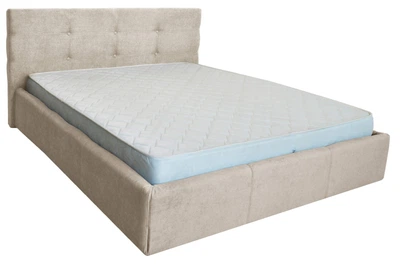 Кровать Двуспальная Manchester Comfort 160 х 200 см Мисти Milk A1 С подъемным механизмом и нишей для белья Бежевая