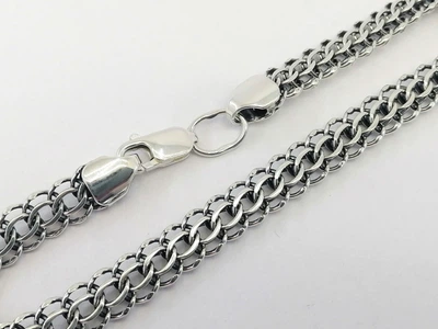 Серебряная цепь 925 пробы Питон (Венеция) 50см /7мм чернёный