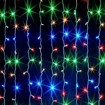 Гирлянда штора 400 LED МУЛЬТИК 30 м прозрачный провод