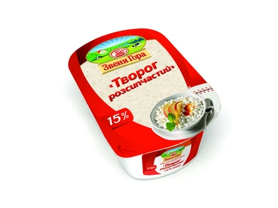 Сир кисломолочний Звени Гора Творог розсипчастий 15% жиру 330г