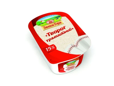 Сир кисломолочний Звени Гора Творог традиційний 15% жиру 230г