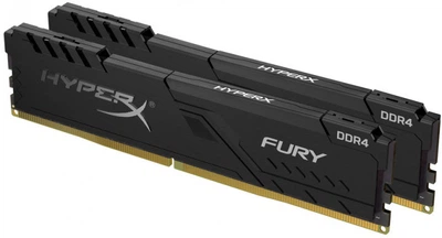 Пам'ять DDR4 8Gb x 2 (16Gb Kit), 3000MHz, Kingston HyperX Fury, Black, з радіатором (HX430C15FB3K2/16)
