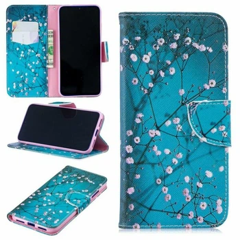 Чехол с рисунком Deexe Color Wallet для Xiaomi Redmi Note 7 / Redmi Note 7 Pro - Tree with Flowers