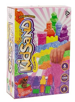 Кінетичний пісок KidSand із формочками кольоровий 1 кг DANKO TOYS (KS-04-13U)