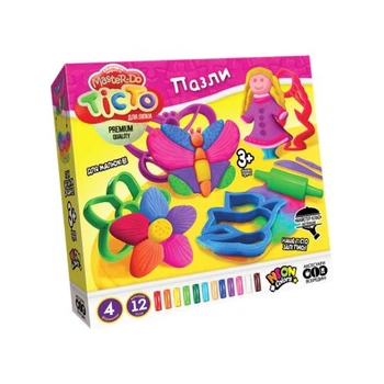 Тесто для лепки Master-Do Пазлы 12 цветов с формочками