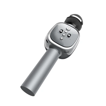 Беспроводной микрофон Bluetooth для караоке DM HOCO BK4 Original 5ВТ с технологией Эхо-реверберации и трехуровневым подавлением шума Metal grey (WB572118)
