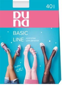 Дитячі колготки 9-10 років 40 ден для дівчаток DUNA 1401-1000 134-140 см Білі (4823094619912)
