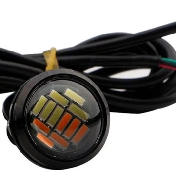 ДХО Орлине око 23мм з поворотником очей Autoexpect Білий Жовтий 12V (10925)