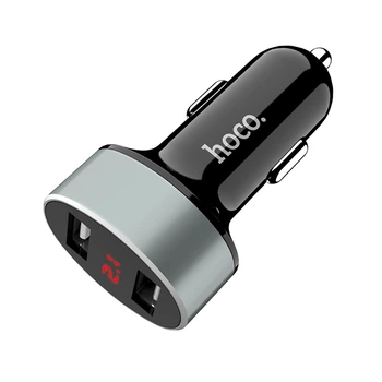 Автомобильное зарядное устройство Hoco Z26 2 USB 2.1A с дисплеем чёрное